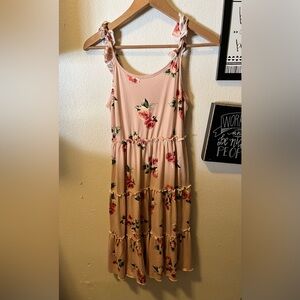 Girls pink size 14  floral dress